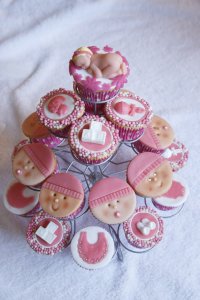Roze Taartenbord voor Babyshower