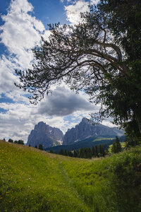 Uitgestrekt uitzicht op de Dolomieten in Italië