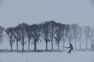 Snowkiten in de sneeuwstorm