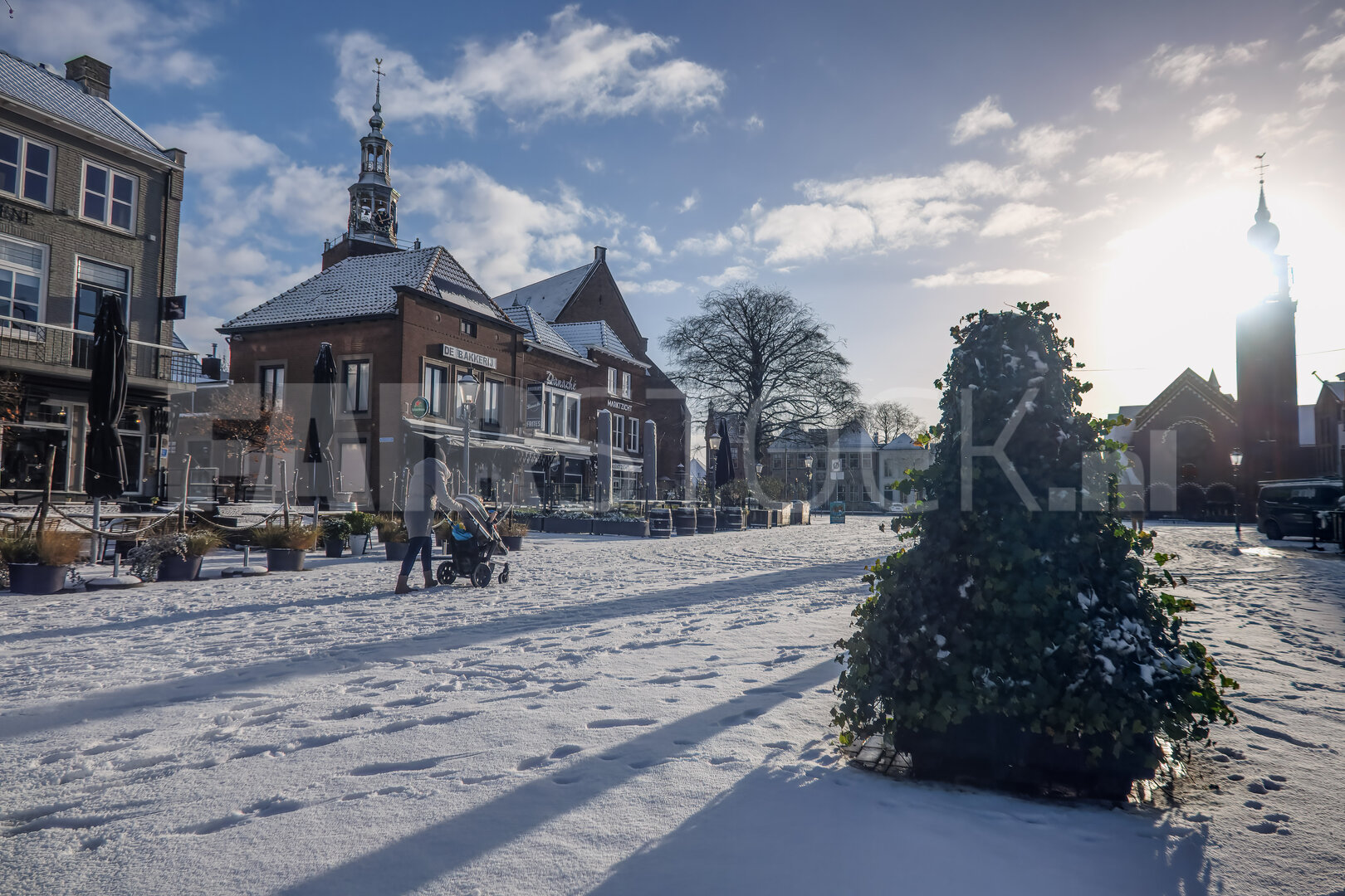 Winterstilte in het centrum van Zevenbergen